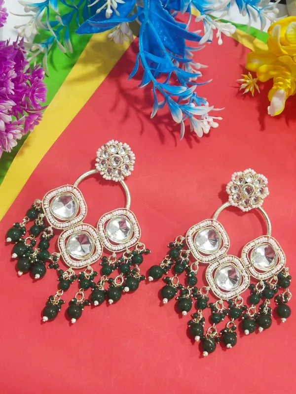 Seher_Luxurious_Kundan_Layered__Dark_Green_Chandbalis