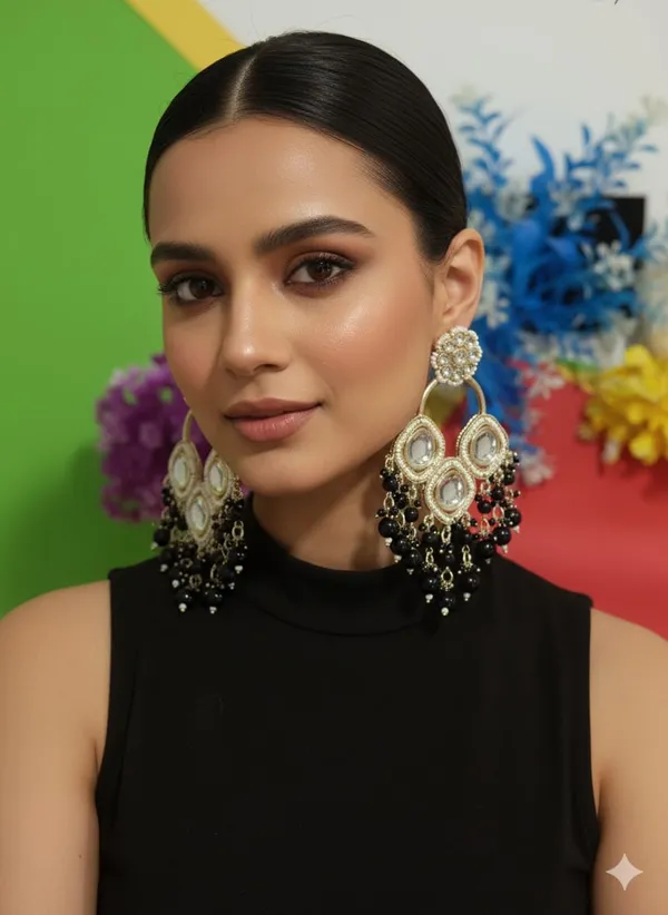 Seher_Luxurious_Kundan_Layered__Black_Chandbalis