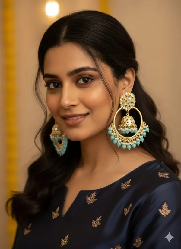 Shaheen_Luxurious_Kundan_Layered__Blue__Chandbalis