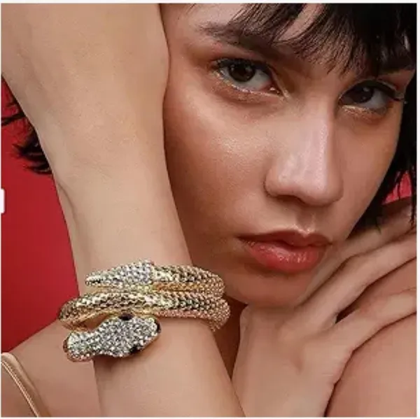 Stone_Studded_Snake_Textured_Bracelet