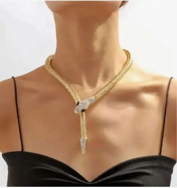 Stone_Studded_Snake_Textured_with_Magnetic_Closure_necklace