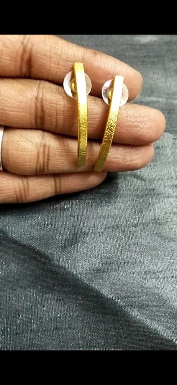 Gold_Platting_-_Zenith_Stick_Handmade_Brass_Earrings_for_women