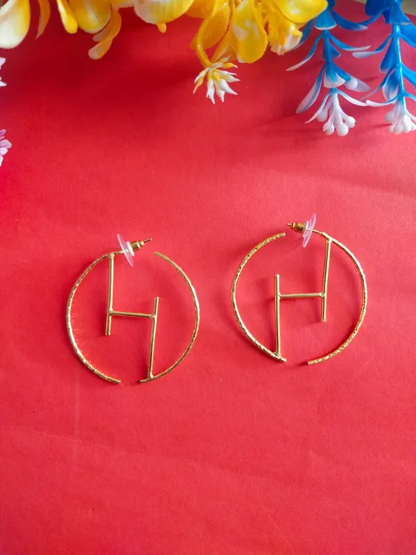 Gold_Platting_-_Hoops_-_Leaf_Brass_Earrings