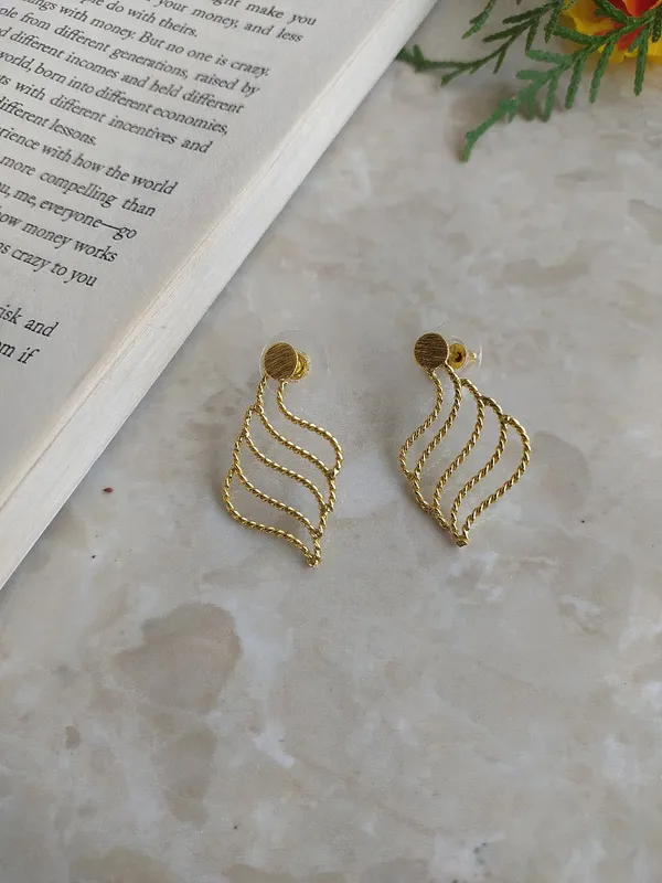 Gold_Platting_-_Twisted_Studs_Handmade_Brass_Earrings_For_Women