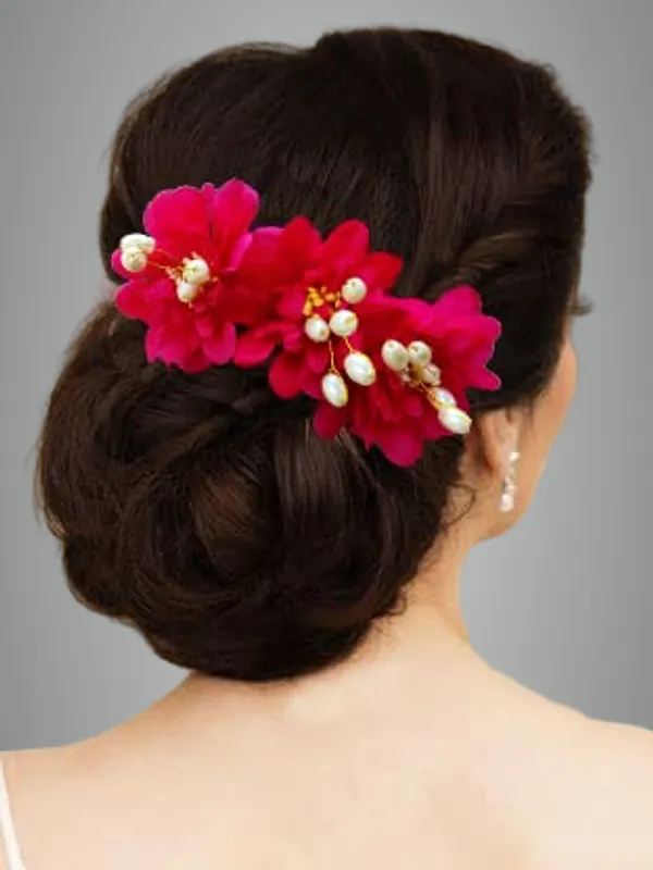 Dark_Pink_Rose_Flower_Comb_Slide_Hair_Accessories_For_Women_&_Girls_(14X8X1_Cm)