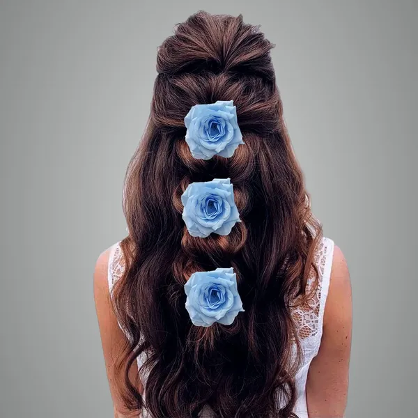Pack_Of_3_Sky_Blue_Floral_Bridesmaid_Hair_Accessories_Rose_Pin