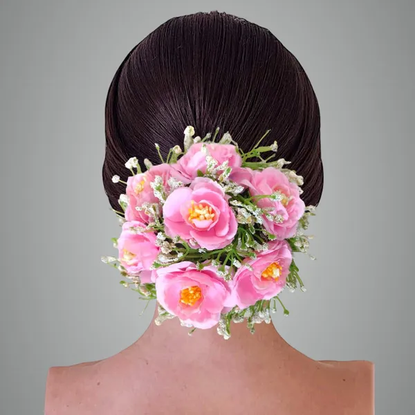 Baby_Pink_Artificial_Plastic_Rose_Floral_With_Seven_Colourful_Flowers_Design_Hairpin_Accessories_For_Women_&_Girls_(14X8X1_Cm)