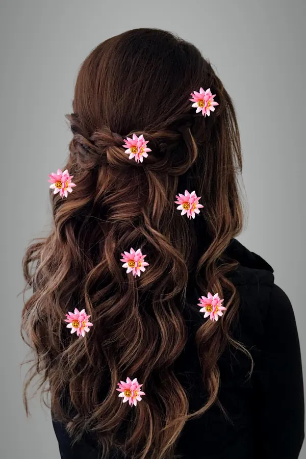 Baby_Pink_Trendy_Stone_Added_Flower_Shaped_Hair_Accessories_(14X8X1_Cm)