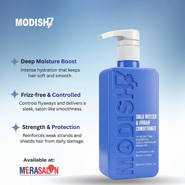Modish7_Shea_Butter_Argan_Conditioner_350Ml_For_Dry_Curly_Color_Treated_Hair_Intense_Moisture_Frizz_Control_Strengthening_Repairs_Damage_Safe_For_All_Hair_Type