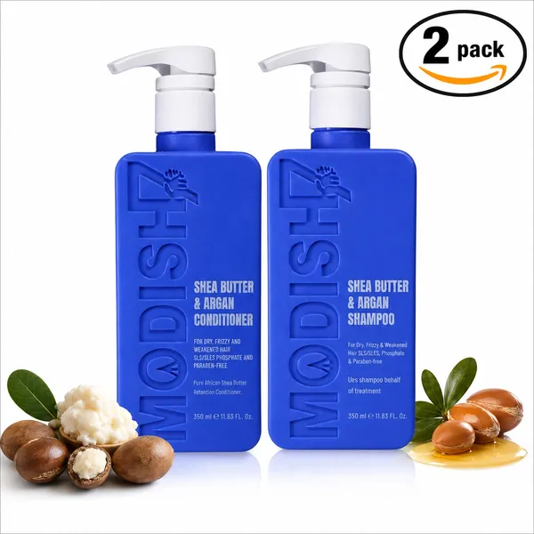 Modish7_Shea_Butter_Argan_Shampoo_&_Conditioner_350Ml_Combo_Each_Sulphate_Free_All_Hair_Types_Advance_Formula_