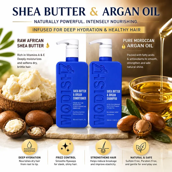 Modish7_Shea_Butter_Argan_Shampoo_&_Conditioner_350Ml_Combo_Each_Sulphate_Free_All_Hair_Types_Advance_Formula_