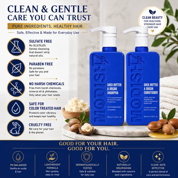 Modish7_Shea_Butter_Argan_Shampoo_&_Conditioner_350Ml_Combo_Each_Sulphate_Free_All_Hair_Types_Advance_Formula_