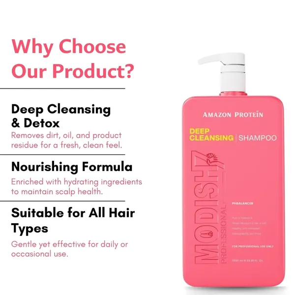 Modish7_Deep_Cleansing_Shampoo_Professional_Ph_Balancer_3381_Fl_Oz_Pink_1000Ml_For_Professional_Use_Only
