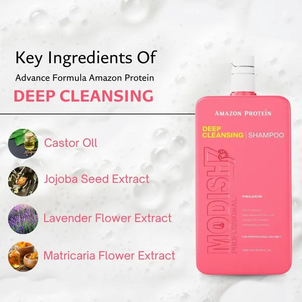 Modish7_Deep_Cleansing_Shampoo_Professional_Ph_Balancer_3381_Fl_Oz_Pink_1000Ml_For_Professional_Use_Only