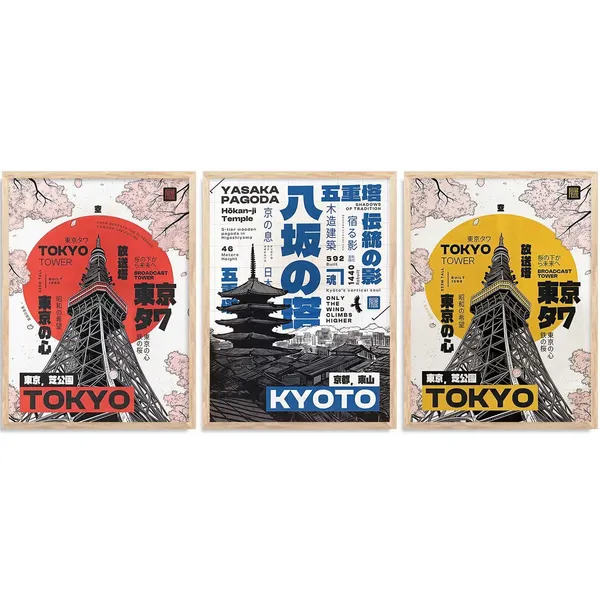 Multicolor_Japanese_Cities_Posters_For_Living_Room_Bedroom_Gaming_Room_(Set_Of_3)_(13_X_17_Inch)