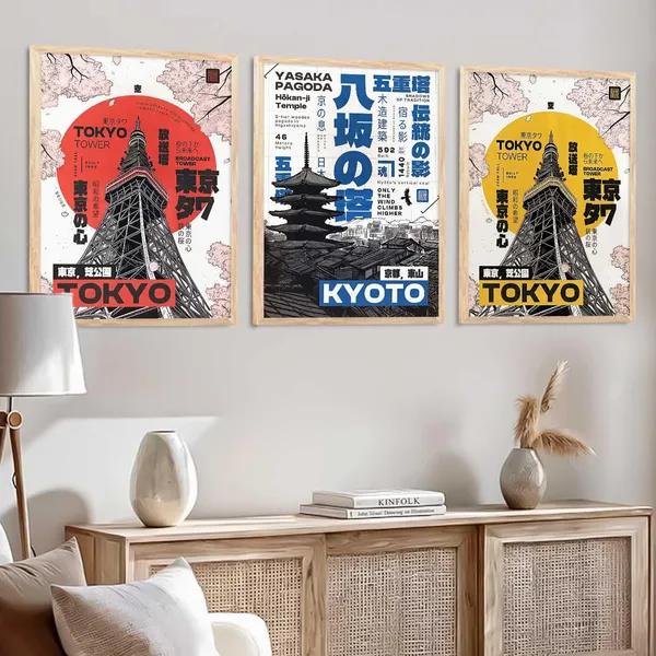 Multicolor_Japanese_Cities_Posters_For_Living_Room_Bedroom_Gaming_Room_(Set_Of_3)_(13_X_17_Inch)