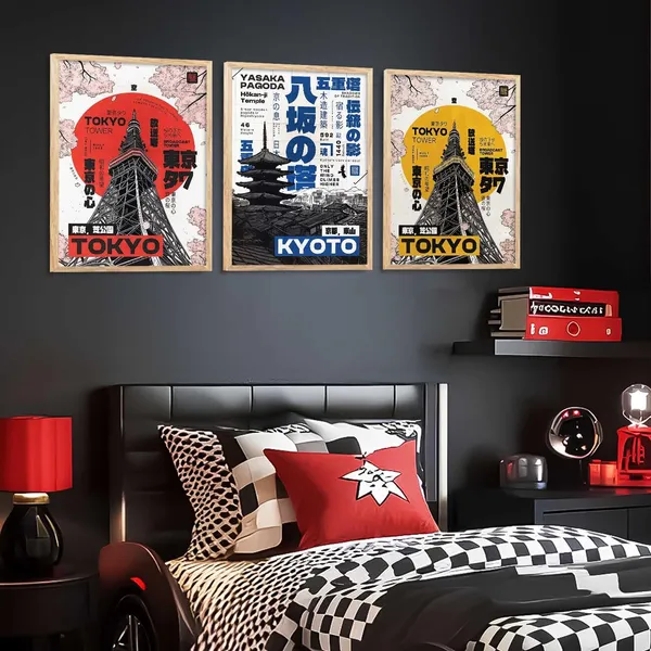 Multicolor_Japanese_Cities_Posters_For_Living_Room_Bedroom_Gaming_Room_(Set_Of_3)_(13_X_17_Inch)