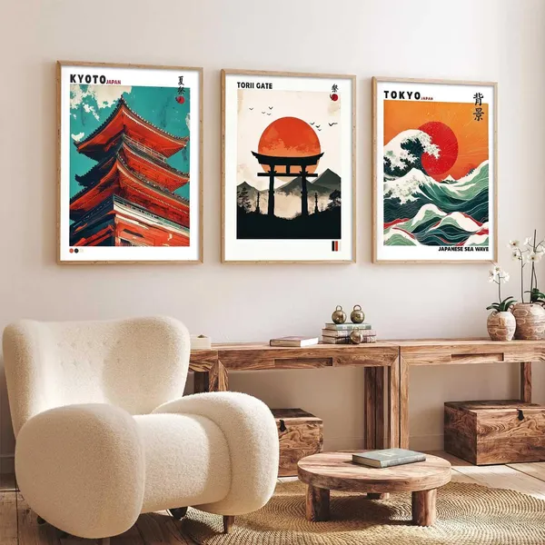 Multicolor_Japan_Waves_And_City_View_Wall_Posters_For_Living_Room_Bedroom_Gaming_Room_Studio_Wall_Decor_(Set_Of_3)_(13X17_Inch)