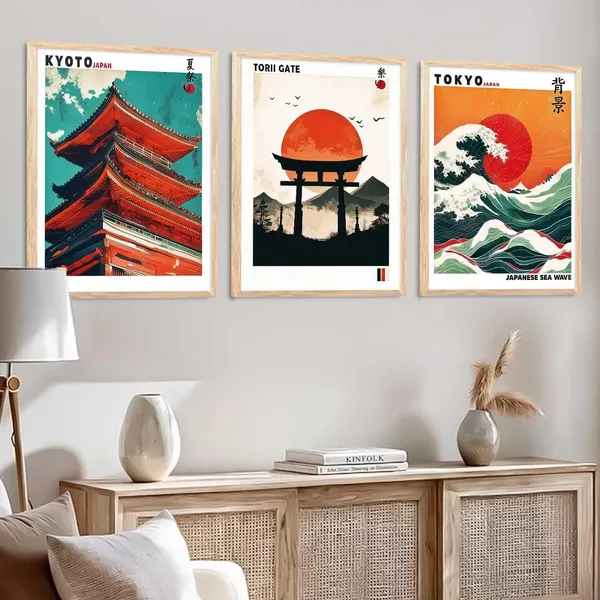 Multicolor_Japan_Waves_And_City_View_Wall_Posters_For_Living_Room_Bedroom_Gaming_Room_Studio_Wall_Decor_(Set_Of_3)_(13X17_Inch)