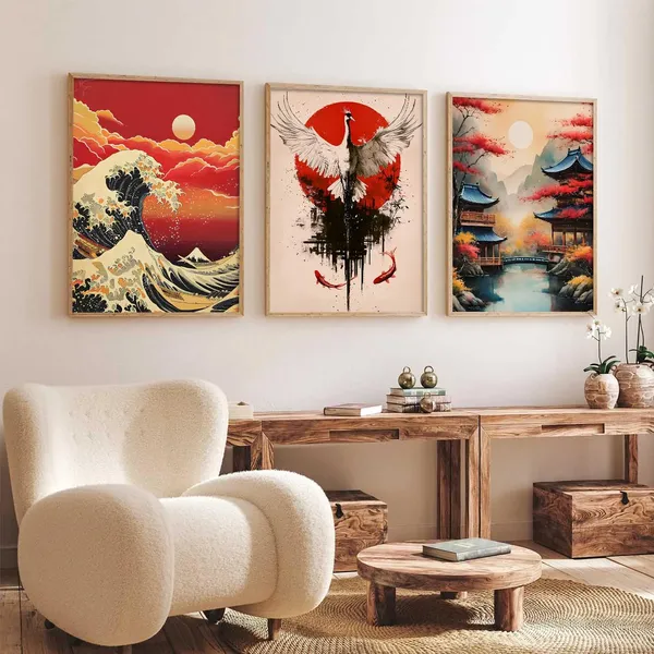 Multicolor_Aesthetic_Japan_Nature_Arts_Posters_With_Frames_For_Bedroom_Living_Room_Gaming_Room_Wall_Decor_(Set_Of_3)_(13X17_Inch)