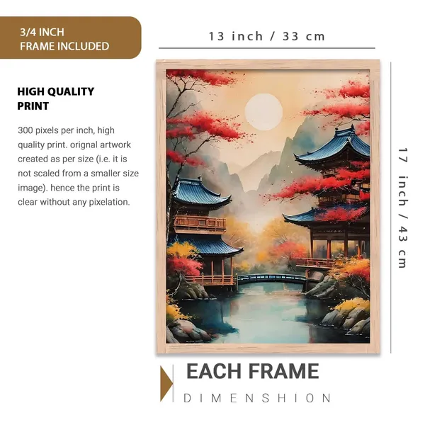 Multicolor_Aesthetic_Japan_Nature_Arts_Posters_With_Frames_For_Bedroom_Living_Room_Gaming_Room_Wall_Decor_(Set_Of_3)_(13X17_Inch)