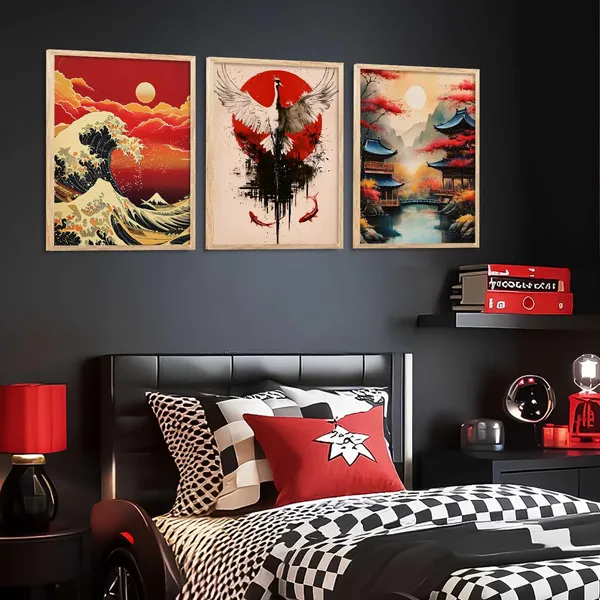 Multicolor_Aesthetic_Japan_Nature_Arts_Posters_With_Frames_For_Bedroom_Living_Room_Gaming_Room_Wall_Decor_(Set_Of_3)_(13X17_Inch)