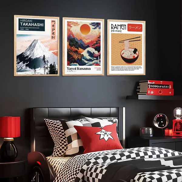 Multicolor_Aesthetic_Japan_Nature_Arts_Posters_With_Frames_For_Bedroom_Living_Room_Gaming_Room_Wall_Decor_(Set_Of_3)_(13X17_Inch)