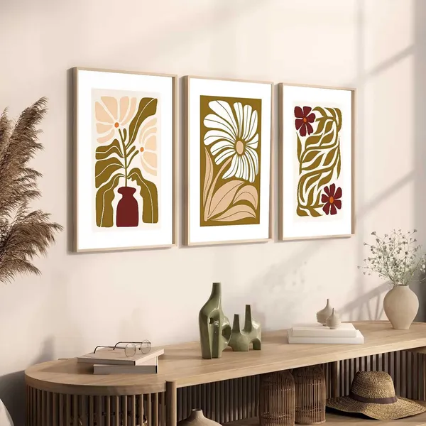 Multicolor_Boho_Art_Paintings_With_Frame_For_Living_Room_Bed_Room_Hotel_Wall_Decor_Digital_Reprint_(Set_Of_3)_(13X17_Inch)