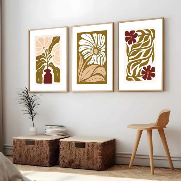 Multicolor_Boho_Art_Paintings_With_Frame_For_Living_Room_Bed_Room_Hotel_Wall_Decor_Digital_Reprint_(Set_Of_3)_(13X17_Inch)