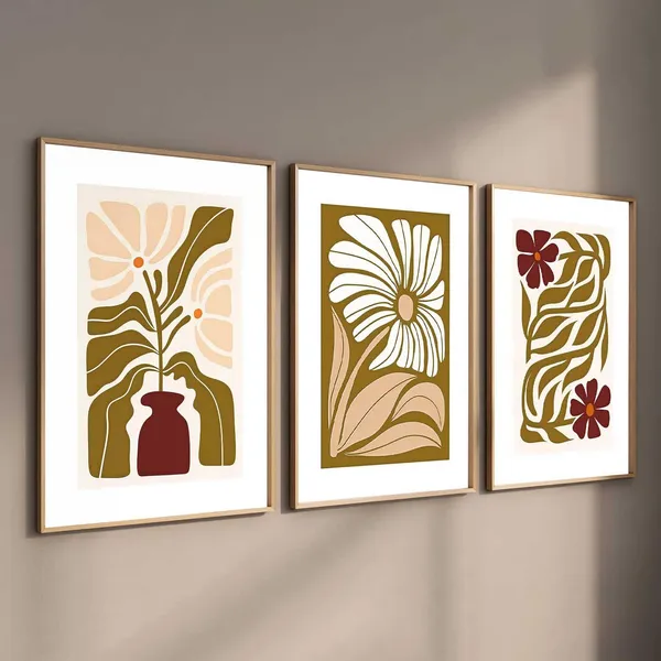 Multicolor_Boho_Art_Paintings_With_Frame_For_Living_Room_Bed_Room_Hotel_Wall_Decor_Digital_Reprint_(Set_Of_3)_(13X17_Inch)