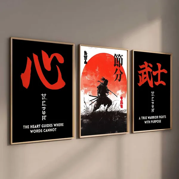 Multicolor_Japanese_Samurai_Motivational_Posters_For_Living_Room_Bedroom_Gaming_Room_Studio_(Set_Of_3)_(13X17_Inch)