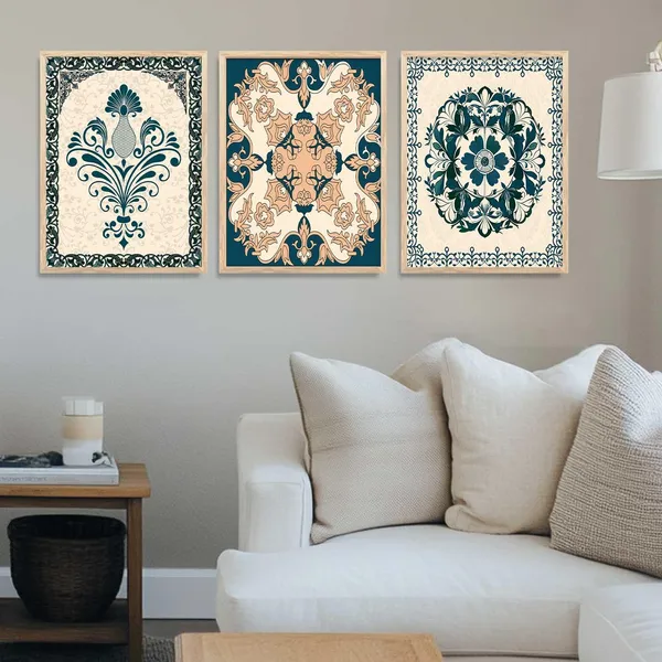Multicolor_Traditional_Wall_Art_Painting_With_Frame_Pichwai_Art_Home_Decoration_For_Living_Room_Bed_Room_Hotel_Wall_Decor_Digital_Reprint_(Set_Of_3)_(13X17_Inch)