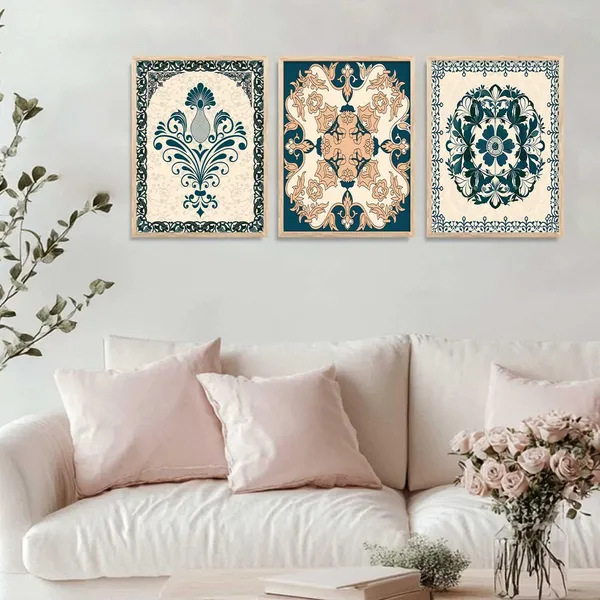 Multicolor_Traditional_Wall_Art_Painting_With_Frame_Pichwai_Art_Home_Decoration_For_Living_Room_Bed_Room_Hotel_Wall_Decor_Digital_Reprint_(Set_Of_3)_(13X17_Inch)