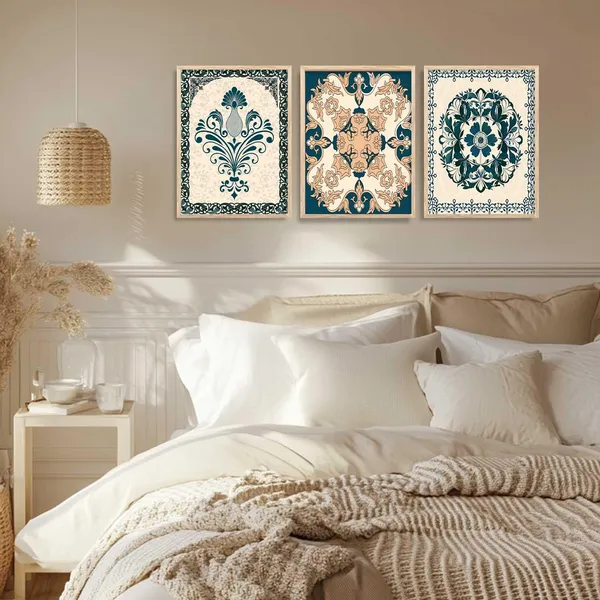 Multicolor_Traditional_Wall_Art_Painting_With_Frame_Pichwai_Art_Home_Decoration_For_Living_Room_Bed_Room_Hotel_Wall_Decor_Digital_Reprint_(Set_Of_3)_(13X17_Inch)