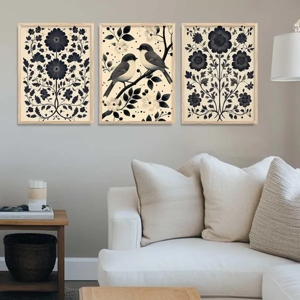 Multicolor_Traditional_Wall_Art_Poster_With_Frame_Pichwai_Art_Home_Decor_Wall_Painting_For_Living_Room_Office_Bedroom_Engineered_Wood_(Set_Of_3)_(13X17_Inch)