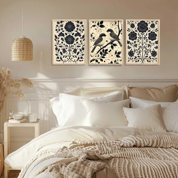 Multicolor_Traditional_Wall_Art_Poster_With_Frame_Pichwai_Art_Home_Decor_Wall_Painting_For_Living_Room_Office_Bedroom_Engineered_Wood_(Set_Of_3)_(13X17_Inch)