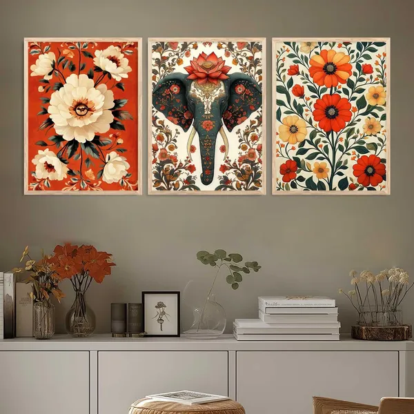 Multicolor_Madhubani_Art_Wall_Painting_With_Frame_Traditional_Art_Home_Decoration_For_Living_Room_Bed_Room_Hotel_Wall_Decor_Digital_Reprint_(Set_Of_3)_(13X17_Inch)