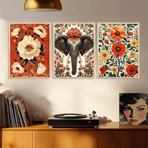 Multicolor_Madhubani_Art_Wall_Painting_With_Frame_Traditional_Art_Home_Decoration_For_Living_Room_Bed_Room_Hotel_Wall_Decor_Digital_Reprint_(Set_Of_3)_(13X17_Inch)