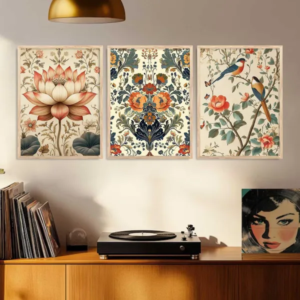 Multicolor_Madhubani_Art_Wall_Painting_With_Frame_Traditional_Art_Home_Decoration_For_Living_Room_Bed_Room_Hotel_Wall_Decor_Digital_Reprint_(Set_Of_3)_(13X17_Inch)