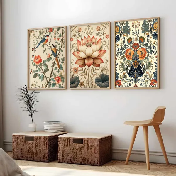 Multicolor_Madhubani_Art_Wall_Painting_With_Frame_Traditional_Art_Home_Decoration_For_Living_Room_Bed_Room_Hotel_Wall_Decor_Digital_Reprint_(Set_Of_3)_(13X17_Inch)