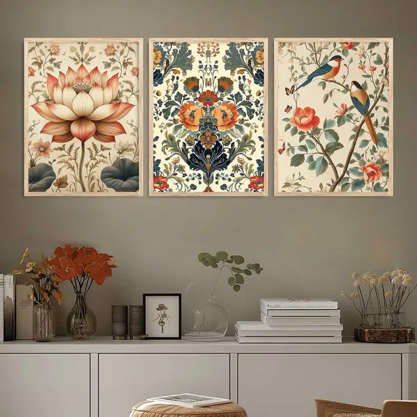 Multicolor_Madhubani_Art_Wall_Painting_With_Frame_Traditional_Art_Home_Decoration_For_Living_Room_Bed_Room_Hotel_Wall_Decor_Digital_Reprint_(Set_Of_3)_(13X17_Inch)