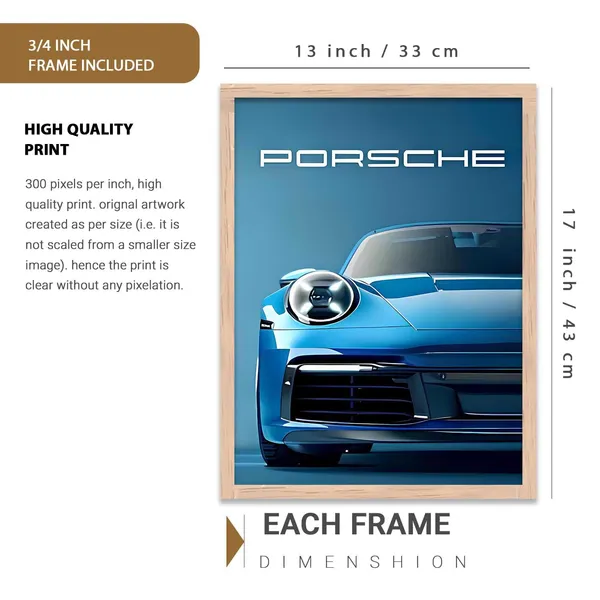 Multicolor_Big_Porsche_911_Turbo_T4Rc_Car_Posters_Gift_Items_For_Boys_Room_Wall_Decoration_Bedroom_Living_Room_Office_Studio_Decor_(Set_Of_3)_(13_X_17_Inch)