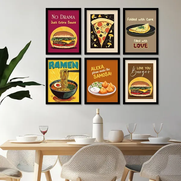 Multicolor_Retro_Theme_Cooking_Food_Kitchen_Quotes_Wall_Poster_With_Frame_Bar_Lounge_Restaurant_Kitchen_Decoration_Items_Wall_Decor_Premium_Wall_Art_Set_Of_6_Retro_Wall_Decor_(Art_2,_13X17_Inch)