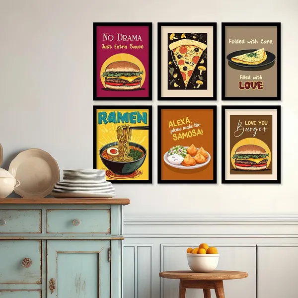 Multicolor_Retro_Theme_Cooking_Food_Kitchen_Quotes_Wall_Poster_With_Frame_Bar_Lounge_Restaurant_Kitchen_Decoration_Items_Wall_Decor_Premium_Wall_Art_Set_Of_6_Retro_Wall_Decor_(Art_2,_13X17_Inch)