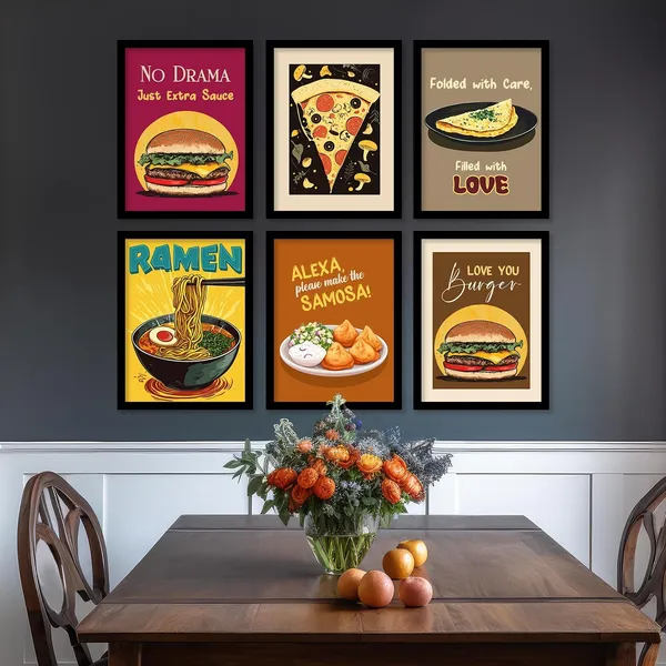 Multicolor_Retro_Theme_Cooking_Food_Kitchen_Quotes_Wall_Poster_With_Frame_Bar_Lounge_Restaurant_Kitchen_Decoration_Items_Wall_Decor_Premium_Wall_Art_Set_Of_6_Retro_Wall_Decor_(Art_2,_13X17_Inch)
