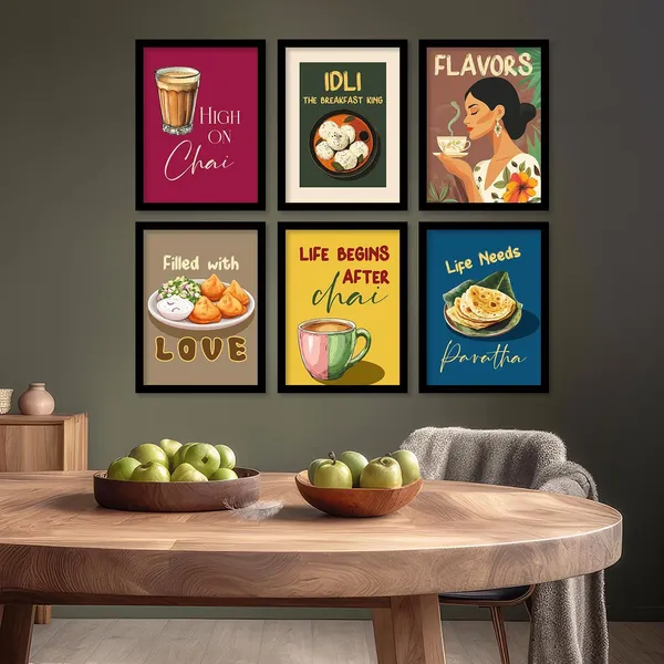 Multicolor_Premium_Wall_Art_Retro_Theme_Cooking_Food_Kitchen_Quotes_Wall_Poster_With_Frame_Bar_Lounge_Restaurant_Kitchen_Decoration_Items_Wall_Decor_Set_Of_6_Retro_Wall_Decor_(Art_4,_13X17_Inch)
