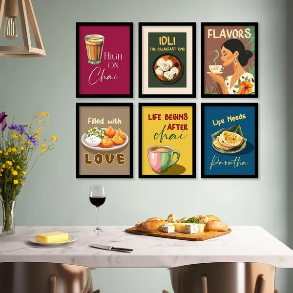 Multicolor_Premium_Wall_Art_Retro_Theme_Cooking_Food_Kitchen_Quotes_Wall_Poster_With_Frame_Bar_Lounge_Restaurant_Kitchen_Decoration_Items_Wall_Decor_Set_Of_6_Retro_Wall_Decor_(Art_4,_13X17_Inch)