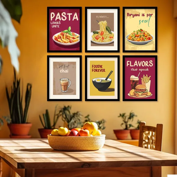 Multicolor_Retro_Theme_Cooking_Food_Kitchen_Quotes_Wall_Poster_With_Frame_Bar_Lounge_Restaurant_Kitchen_Decoration_Items_Wall_Decor_Premium_Wall_Art_Set_Of_6_Retro_Wall_Decor_(Art_5,_13X17_Inch)