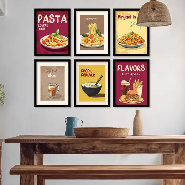 Multicolor_Retro_Theme_Cooking_Food_Kitchen_Quotes_Wall_Poster_With_Frame_Bar_Lounge_Restaurant_Kitchen_Decoration_Items_Wall_Decor_Premium_Wall_Art_Set_Of_6_Retro_Wall_Decor_(Art_5,_13X17_Inch)
