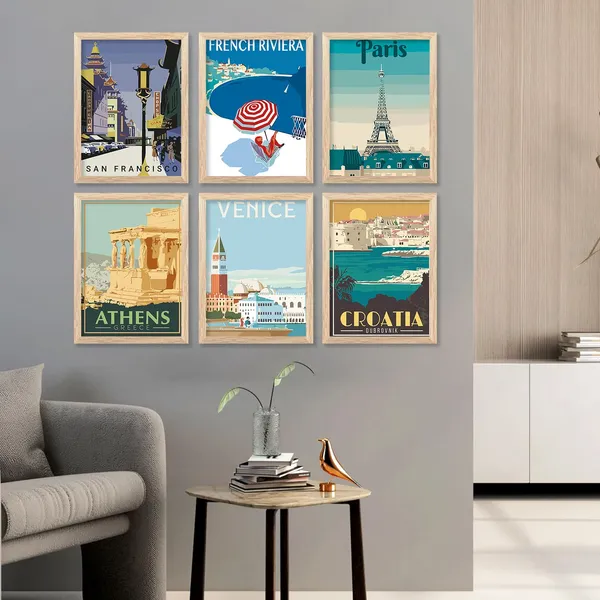 Multicolor_Retro_Theme_Wall_Poster_With_Frame_For_Room_Wall_Decor_Wall_Art_Painting_For_Living_Room_Bedroom_(13X17_Inch)_Pack_Of_6